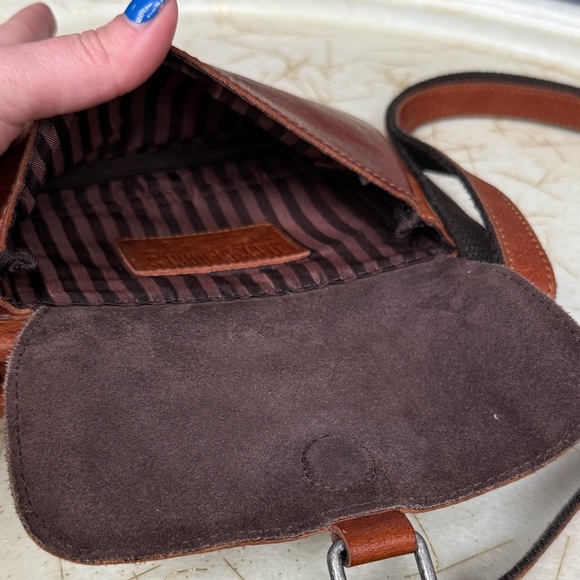 Jack Georges Leather Mini Crossbody Bag, Honey Brown - Picture 13 of 14